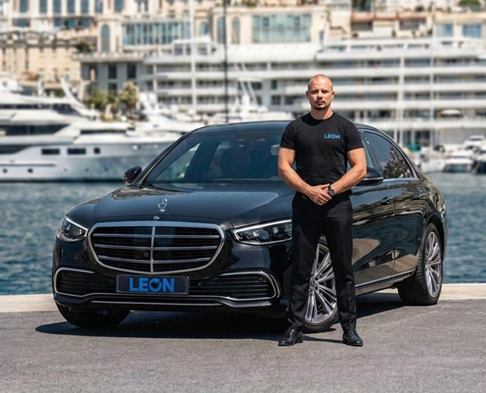 Mercedes S-Class with a LEON security driver in Monaco