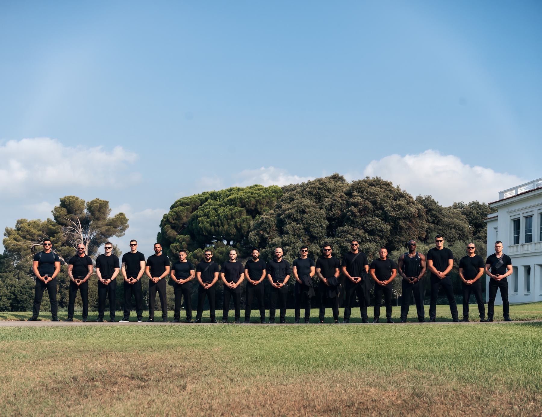 LEON bodyguards and close protection officers in front of a villa